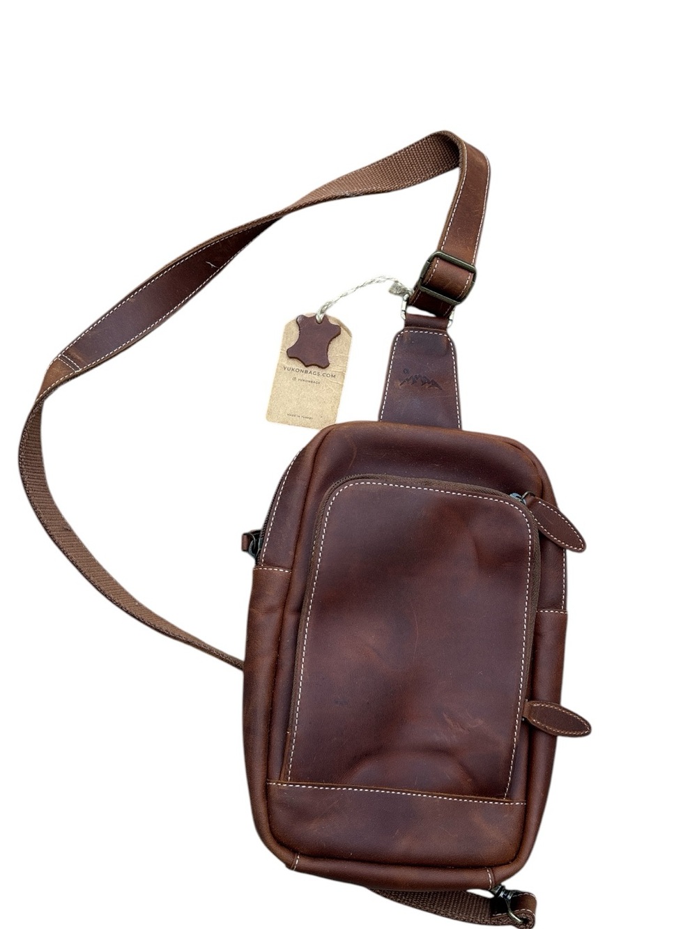 Yukon Leather Sling Crossbody Bag - Brown NWT